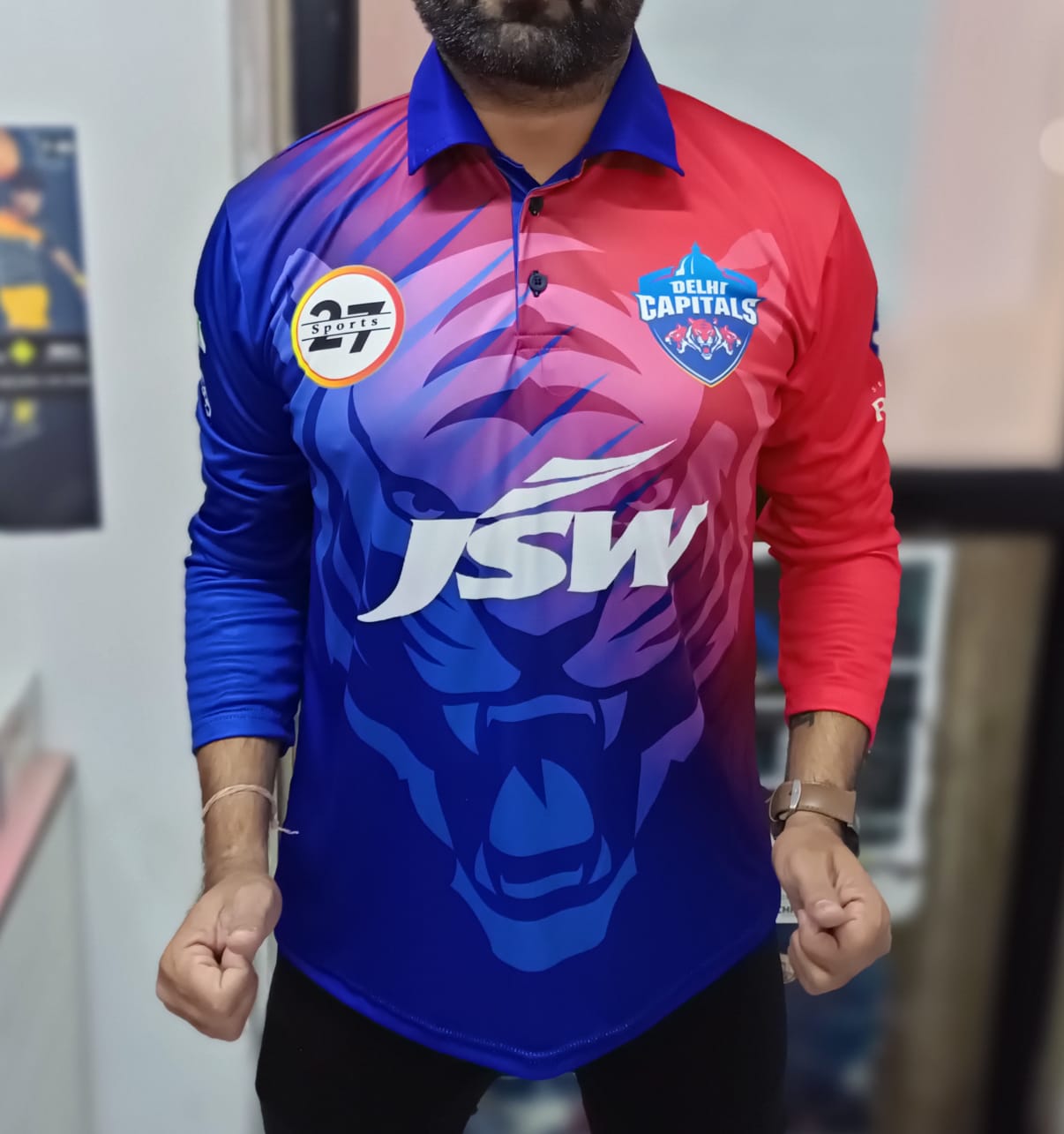 Mentific IPL Sports Jersey Delhi Capitals Latest Jersey (Large) Blue :  : Clothing & Accessories